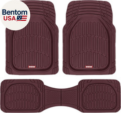 Flextough Floor Mats for Cars, Burgundy Deep Dish All-Weather Car Mats, Waterpro