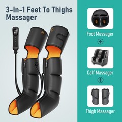 QUINEAR Leg Massager, 3-in-1 Foot Calf & Thigh Massager 3 Piece Set, Black