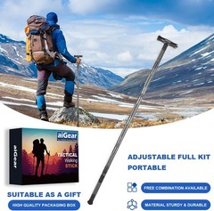 All-in-One Survival Hiking Stick – Adjustable to 43.5 Inches, Lightweight Design