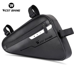 WEST BIKING Waterproof Bicycle Frame Bag Reflective Cycling Bike Triangle Bag 3L