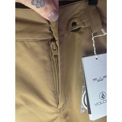 Volcom Tan Ski Snowboard Pants Zip Tech Waterproof Breathable Size Large