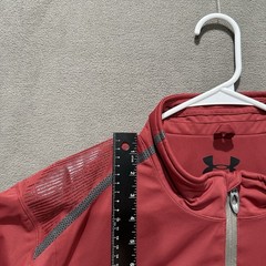 Under Armour Golf Jacket Mens L Red Short Sleeve 1/2 Zip Performance Windstopper