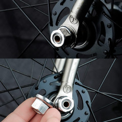 6Pcs Wheel Hub Nut Flanged Axle Nut 3 Sizes M8/3/8/M10 for Front and Rear Bike W