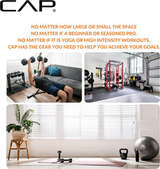CAP Rubber Coated Hex Dumbbell Set with Storage Rack | 100–210 Lb Options, Space
