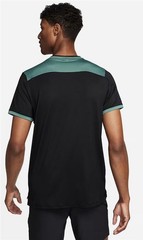 NIKE COURT ADVANTAGE DRIFIT TENNIS CREW SHIRT TOP BLACK/GREEN FD5320-010 LARGE