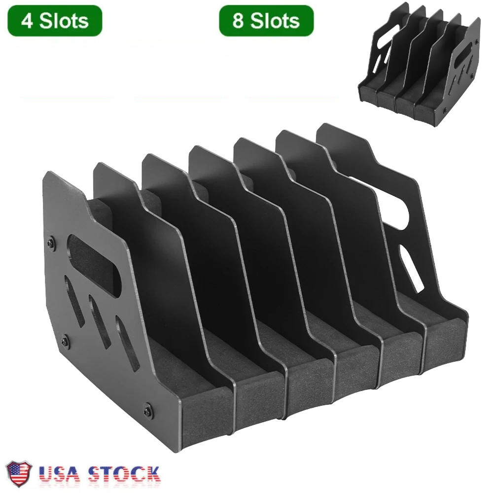 4-8 Gun Pistol Rack Revolver Handgun Storage Gun Safe Organizer Display