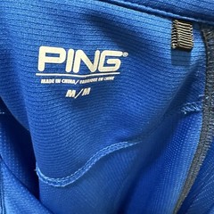 PING sensorcool 1/4 Zip Blue Company Logo Embroidered Pullover Sweater Size M/M