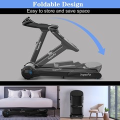 SuperFit 2.25HP Folding Treadmill Running Machine W/APP Control Heart Rate
