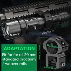Led Tactical Flashlight, XHP70 Picatinny Rail Mount Flashlight Rifle Light Elect