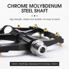 WEST BIKING Carbon Fiber Axle 3 Bearings MTB Road Bike Bicycle Flat Pedals 9/16&Prime;