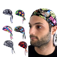Do Rag Skull Caps for Men Sweat Wicking Doo Rags Cooling Helmet Cycling Bandana