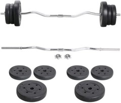 Barbell Weight Set – Olympic Curl Bar & 6 Olympic Weights 55 pounds