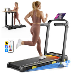 3 in 1 Walking Pad With 16% Incline, 6.2MPH Treadmills For Home Exercise Incline