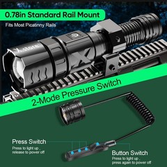 Led Tactical Flashlight, XHP70 Picatinny Rail Mount Flashlight Rifle Light Elect