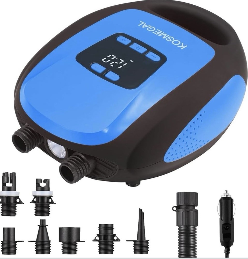 kosmegal Paddle Board Pump Electric Portable SUP Pump 20PSI 12V DC Car Connector