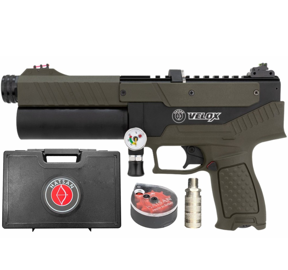 Hatsan Velox Bolt Semi-Auto PCP OD Green .22 Cal Air Pistol HGVLX22OD