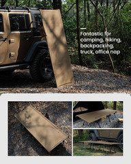 Adjustable Camping Cot Folding Sleeping Bed 330lb Lightweight Travel Coyote