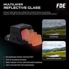 Holosun EPS-RD-MRS Red 2MOA Dot Multi-Reticle Aluminum Shake Awake Pistol, Black