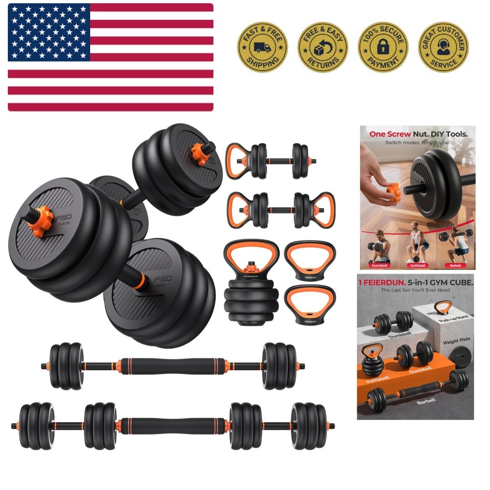 Adjustable Dumbbells, 20/30/40/45/70/90lbs Free Weight Set with Connector, 5 …