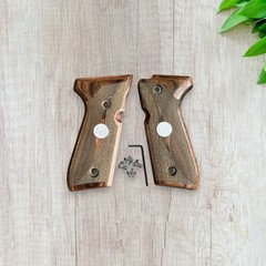 Rosewood Pistol Grips for Beretta 92 92FS 96 with Silver Medallion Hardware Set
