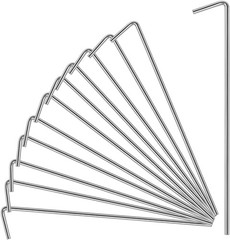 17 Pack Of Heavy Duty Metal Galvanized Steel Tent Stakes for Camping/Inflatables
