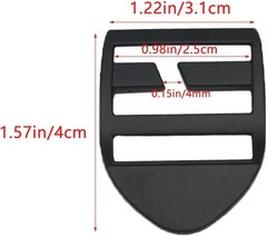 2 Pack Black Metal Backpack Buckles 4*3.5 cm/1.57*1.22 in Zinc Alloy Adjustable