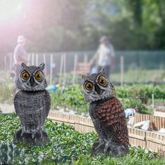 Realistic 10.6 Inch Owl Sculpture Set – Eco-Friendly Bird & Pest Repeller
