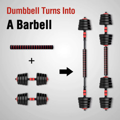 Adjustable Dumbbells, 10/20/ 30/ 40KG (23/44/67/89LB) 2IN1 SET – PVC AND CEMENT
