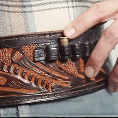 Western Leather Holster Gun Belt 44 / 45 Brown Hand Made Cowboy Revolver Pistol