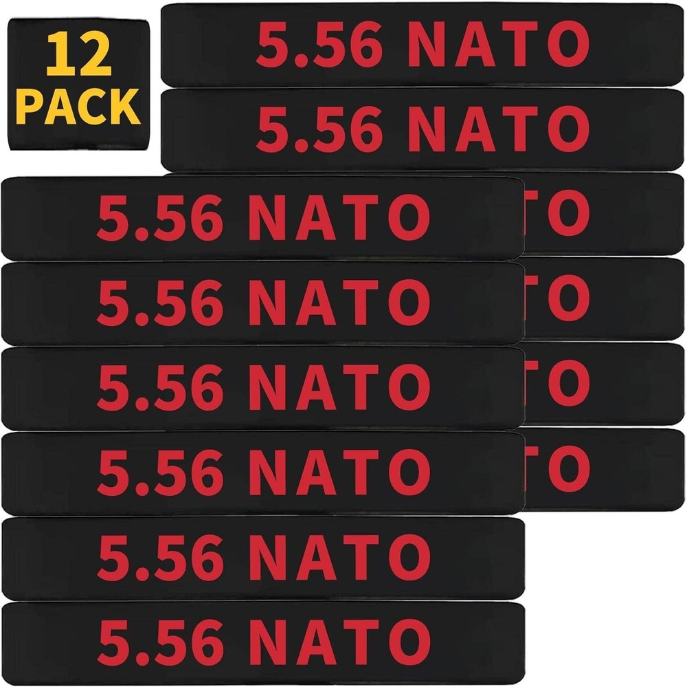 12 Pack 5.56 Nato Magazine Marking Bands 5.56 Magazine Caliber Identificati.