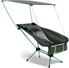 Portable Rocking Chair with Sunshade Canopy for Outdoor Camping & Fishing