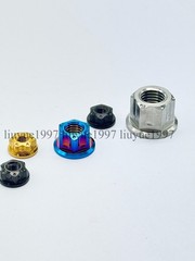 4pcs Titanium Nut M6 M8 M10 M12 M14 M16 Fancy Flange Ti Nuts For Bike Motoycycle