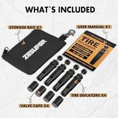 Adjustable Auto-Stop Tire Deflator Kit 10-30 PSI Screw-on Tyre Air Down Tool