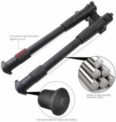 6Inch Tactical Rifle Bipod Adjustable Spring Return 20mm Picatinny Mount Adapter