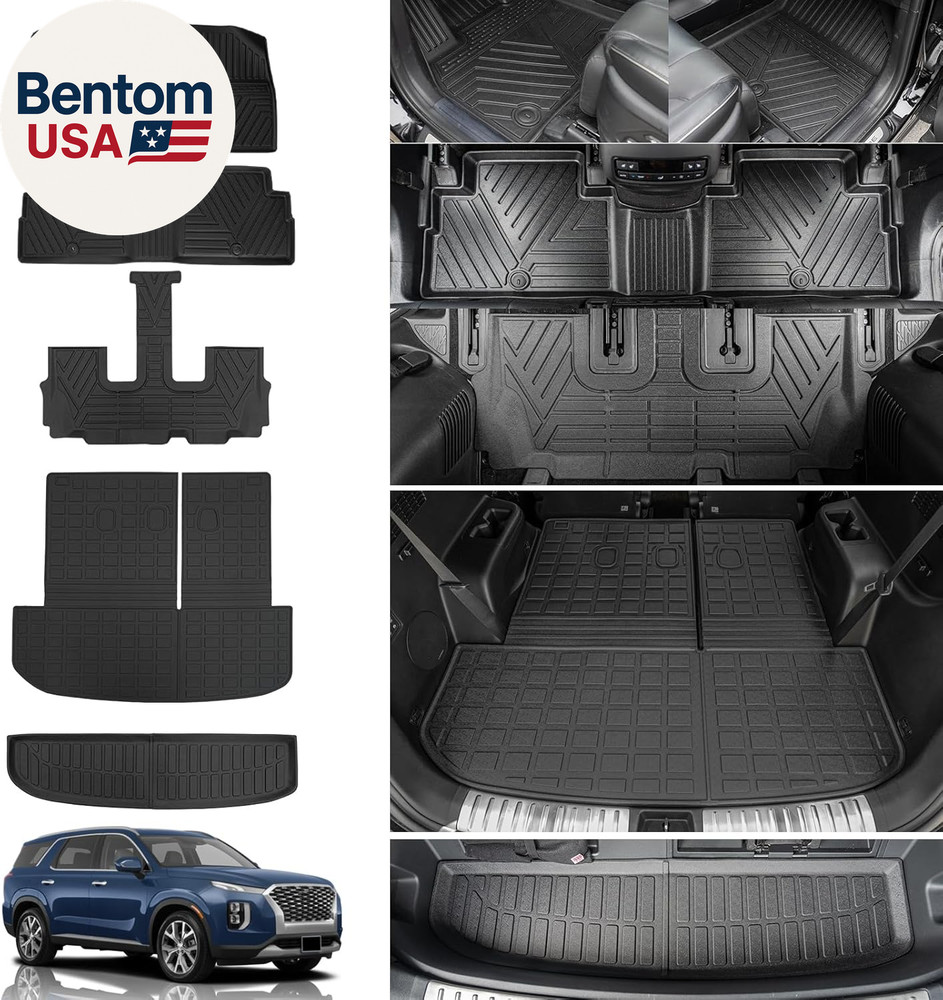 Floor Mats Compatible with 2020-2025 Hyundai Palisade Cargo Mat Cargo Liner Back