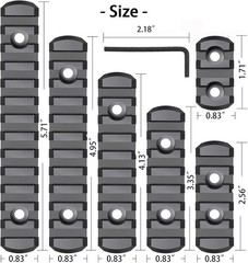 6 Pack Lock Picatinny Rail 3/5/7/9/11/13 Slot Set M-Lok Picatinny Rail