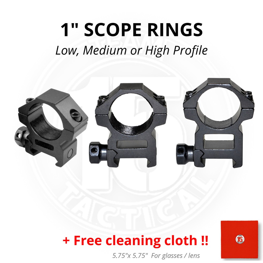 1 INCH Rifle Scope Rings Aluminum PICATINNY Low, Medium High Profile – US SELLER