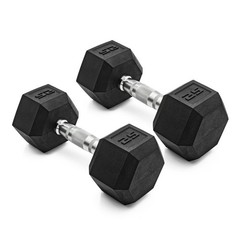 Set of 2 CAP Barbell Rubber-Coated Hex Dumbbells