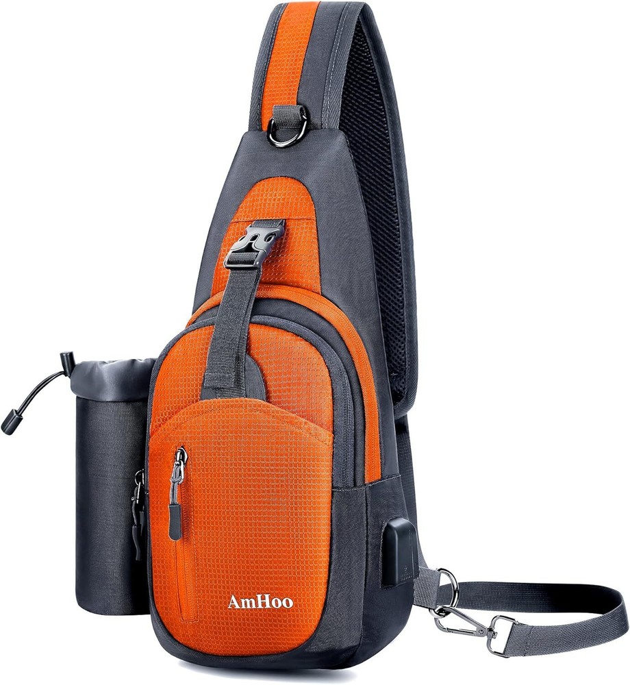 AmHoo Sling Backpack Chest Shoudler Large 18 x 10.6 x 4.7 Inch, Orange