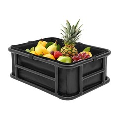Bicycle Basket, Black Rear Bike Basket with Luggage Net and Basket Inner Liner