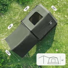 NAIZEA Inflatable Tent with Skylight Blow Up Tents w/Pump Stove Jack 6 Person