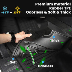 All Weather Floor Mat Fit for 2026 2025 Dodge Ram 1500 Crew Cab 5 Seat 2Nd Row w