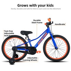 JOYSTAR 20&Prime; Kids Mountain Bike with 20 Inch Training Wheels, Blue