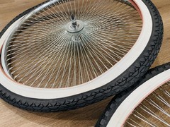 Pair 26&Prime; Cruiser Lowrider Bicycle Dayton CHROME Wheel Set 144 Spoke w/ Tires