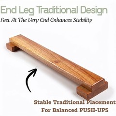 Shena Push Up Board – Solid Indian Rosewood Traditional Push Up Bar for Exercise