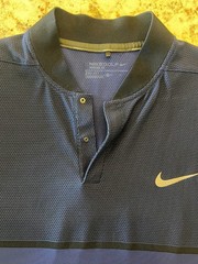 Nike Golf Polo Mens Medium Blue Modern Fit Dri-FIT Blade Collar Short Slv Shirt