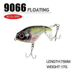 Lot of 2 – Whopper Popper 75 mm style 17g Topwater Fishing Lure – Frog color