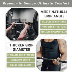 Angled Barbell Grips Ergonomic Rotating Handles for Weightlifting Gym