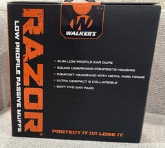 WALKERS RAZOR Low Profile Ear Muffs BLACK new In Box FREESHIP