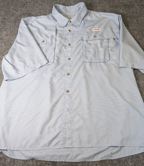 Magellan Outdoors Men’s 3XL Fish Gear SS Shirt Mag Wick Blue/White